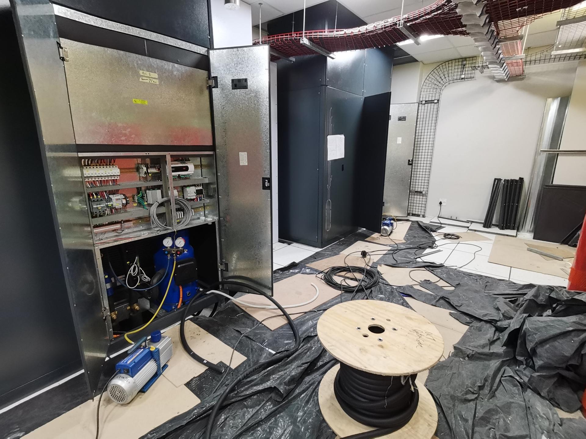 Heating, ventilation, and air conditioning (HVAC) work underway