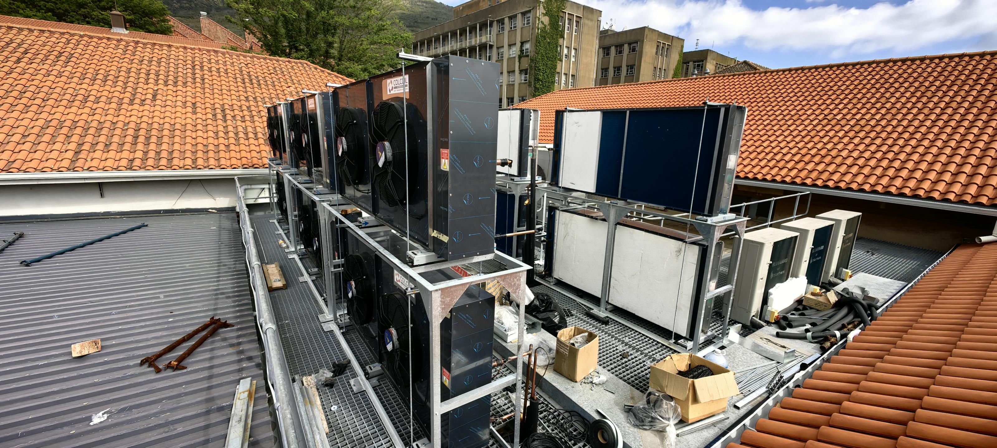 Installation of new condensers which link to the data centre cooling systems