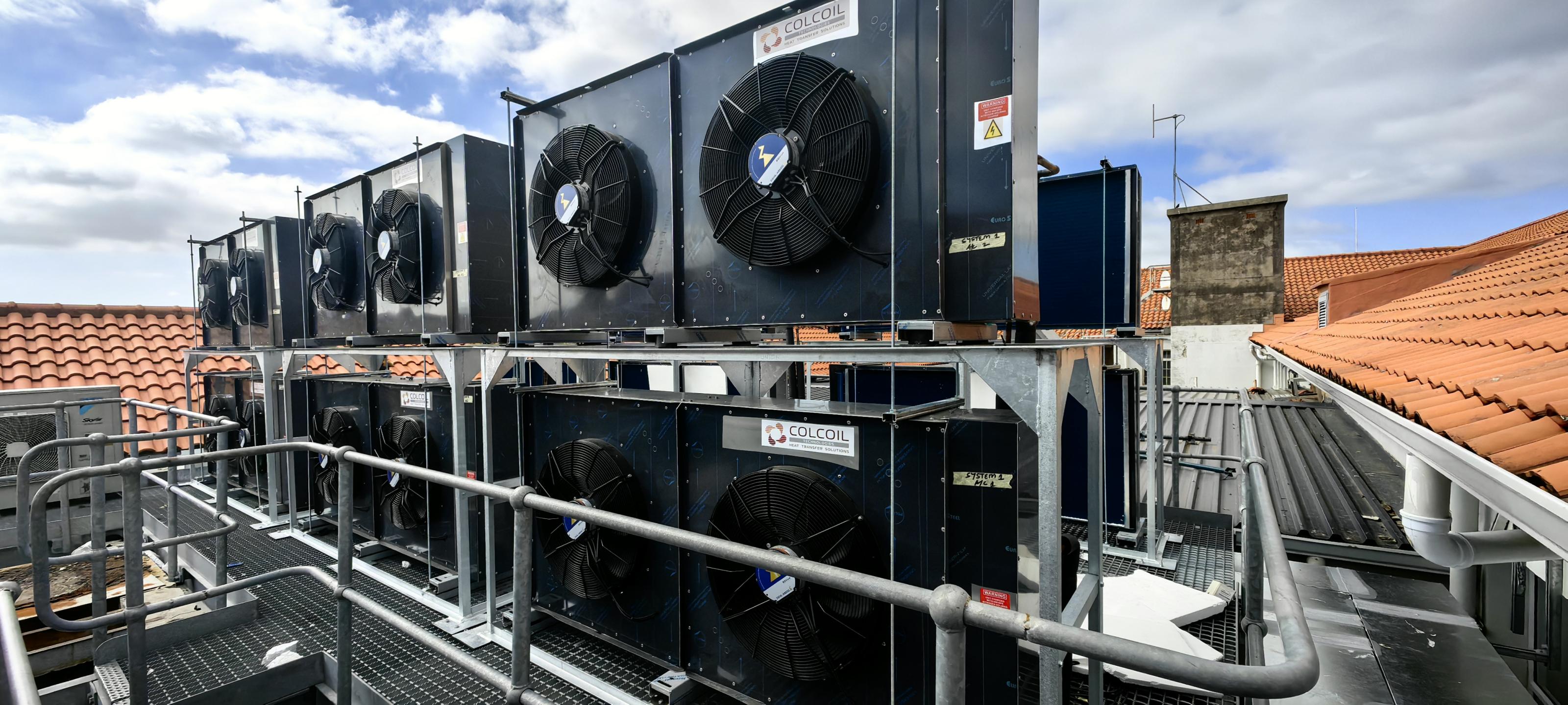 Installation of new condensers which link to the data centre cooling systems