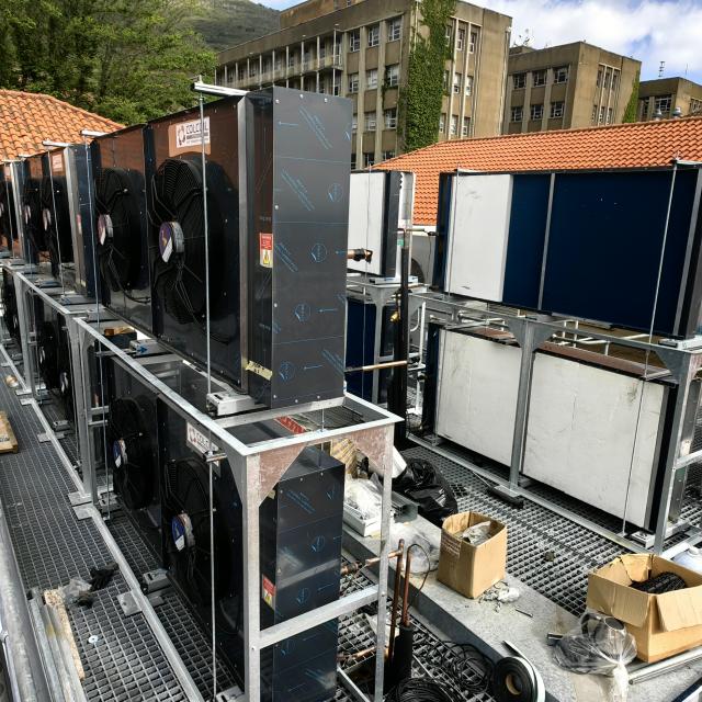 Installation of new condensers which link to the data centre cooling systems